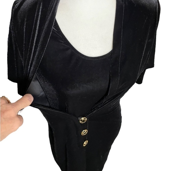VINTAGE Northern Traditions - Pullover Black Velvet Dress Size Small NWT - Picture 2 of 9